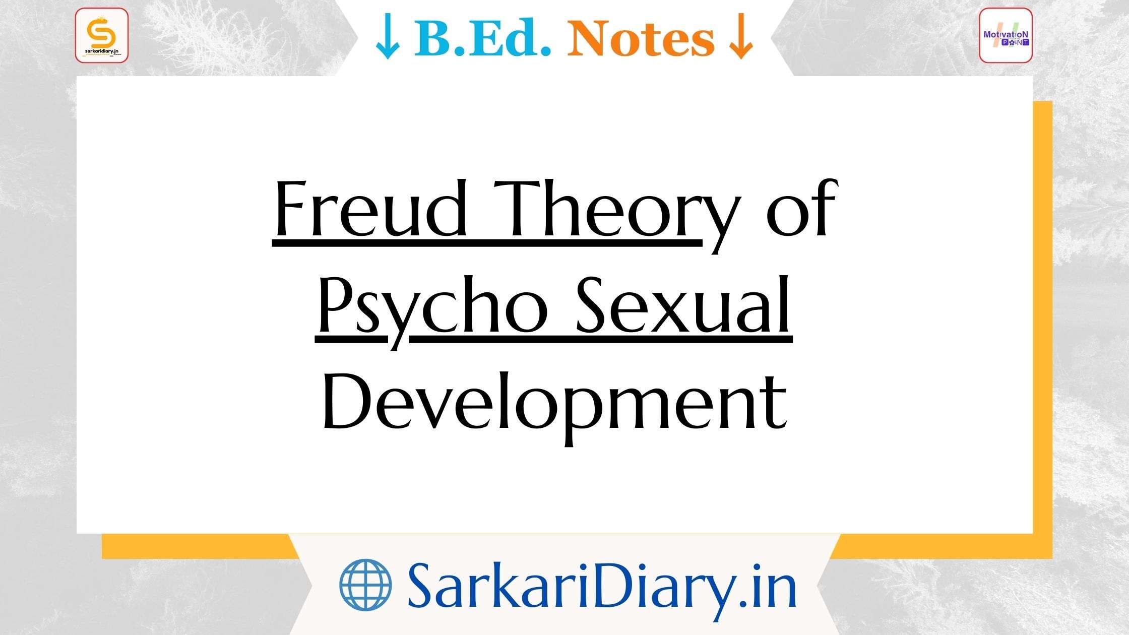 Freud Theory Of Psycho Sexual Development B Ed Notes Sarkari Diary