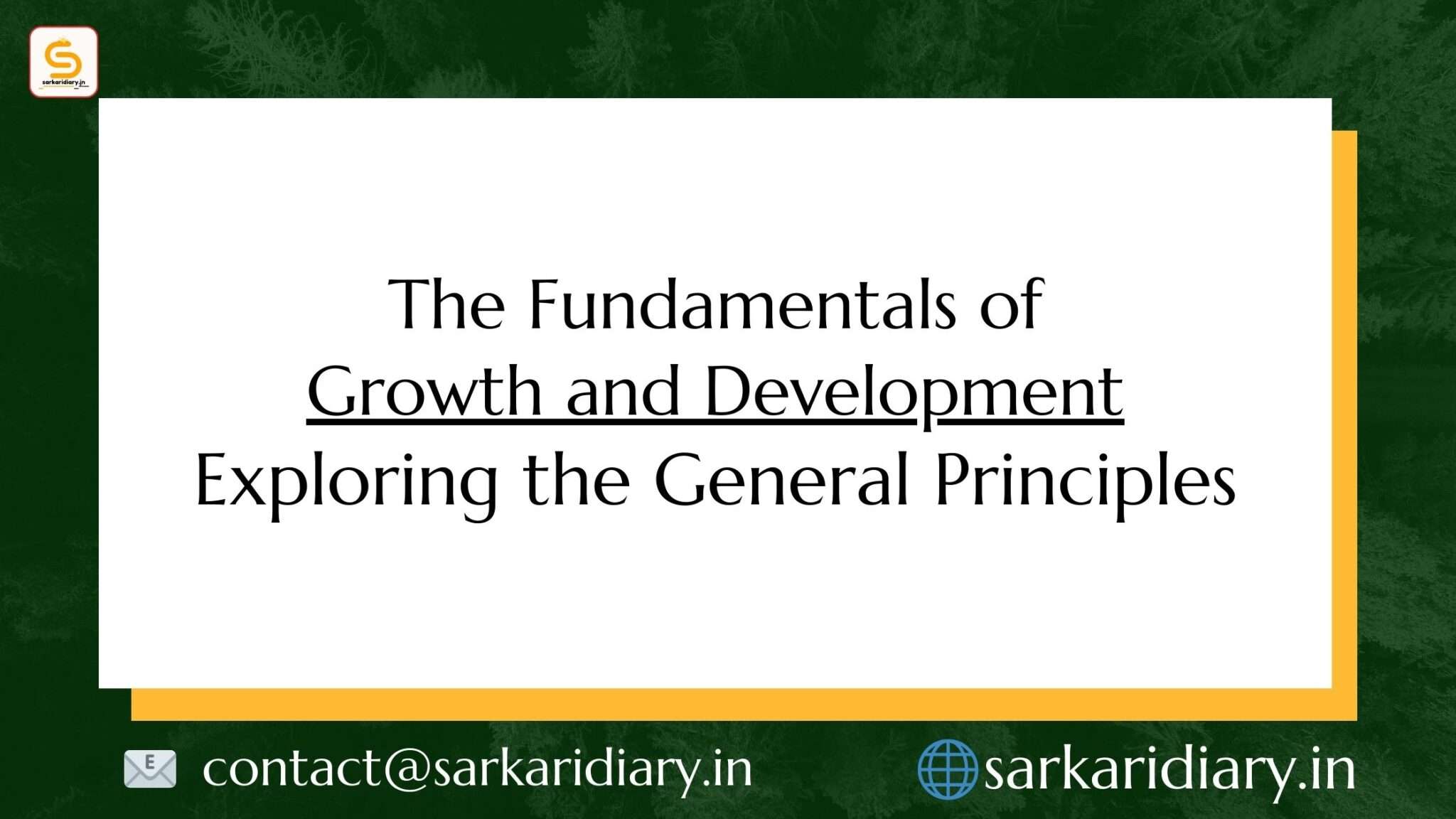 Fundamentals Of Growth And Development: General Principles B.Ed Notes ...