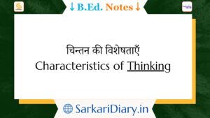 Characteristics of Thinking B.Ed Notes By Sarkari Diary
