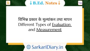 Different Types of Evaluation and Measurement B.Ed Notes By Sarkari Diary