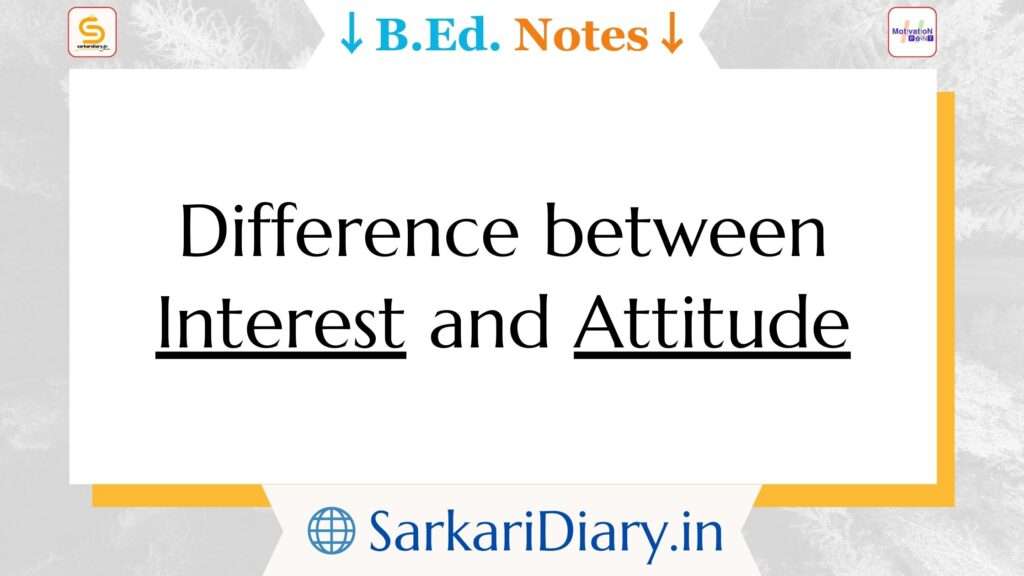 Difference between Interest and Attitude