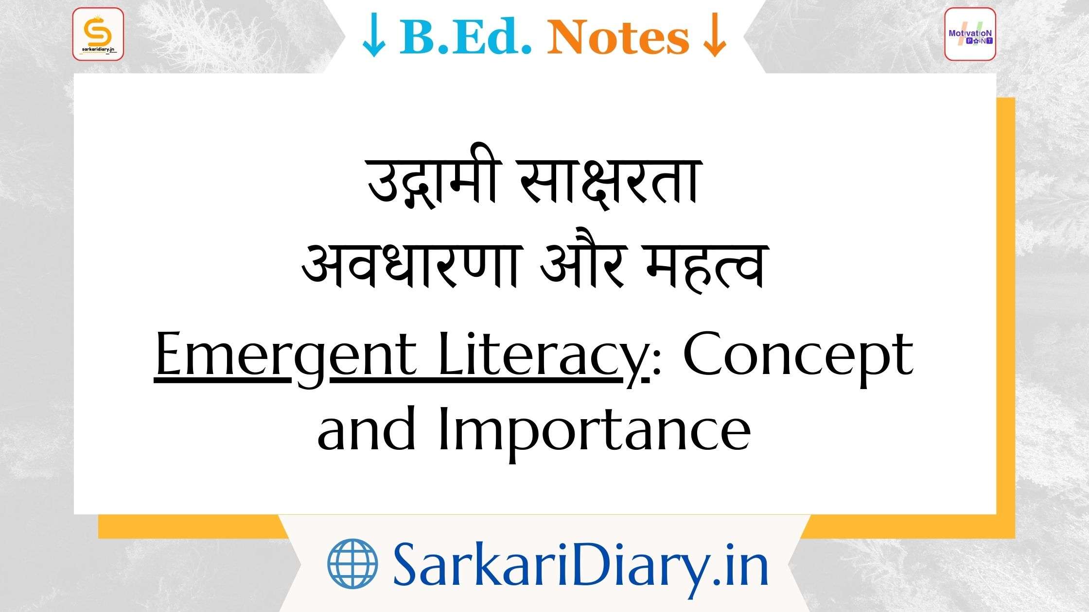 Emergent Literacy