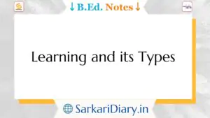Learning and its Types