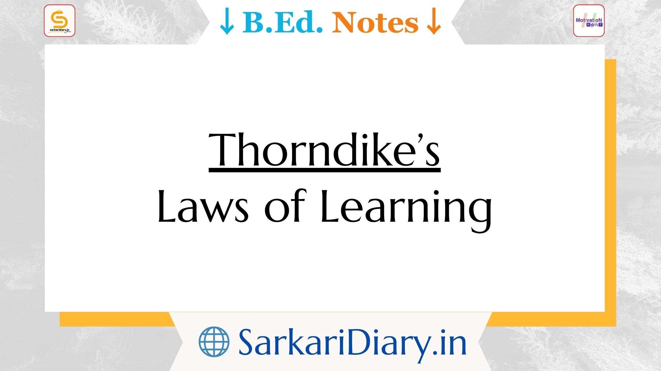 thorndike-s-laws-of-learning-b-ed-notes-sarkari-diary