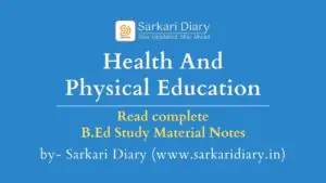 Health And Physical Education B.Ed Notes