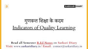 Indicators of Quality Learning B.Ed Notes - Sarkari DiARY