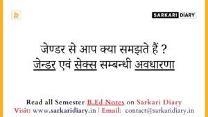 जेण्डर से आप क्या समझते हैं _ जेन्डर एवं सेक्स सम्बन्धी अवधारणा (B.Ed Notes) - Sarkari DiARY