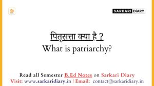 पितृसत्ता (patriarchy) क्या है_ (B.Ed Notes) - Sarkari DiARY