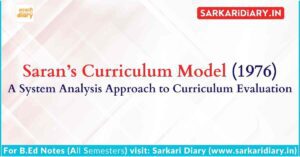 Saran’s Curriculum Model (1976)