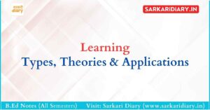 Learning: Types, Theories and Applications in Education