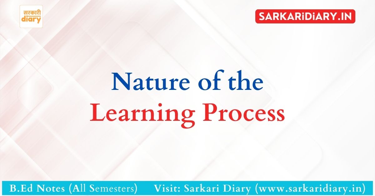 Nature of the Learning Process