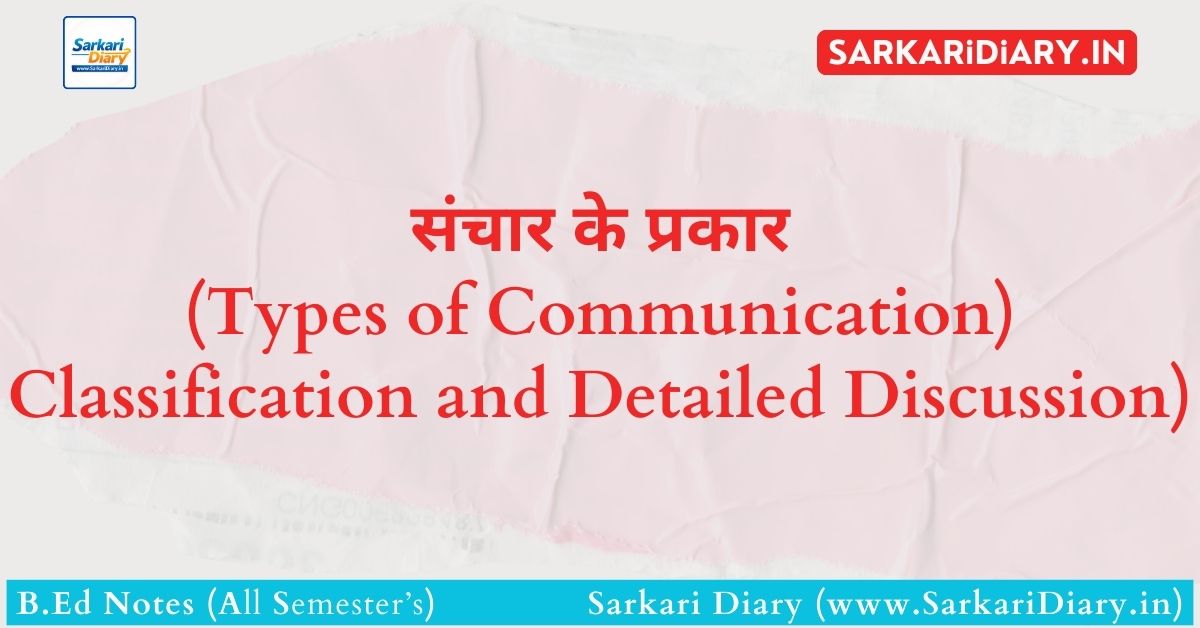 Types of Communication → Classification and Detailed Discussion