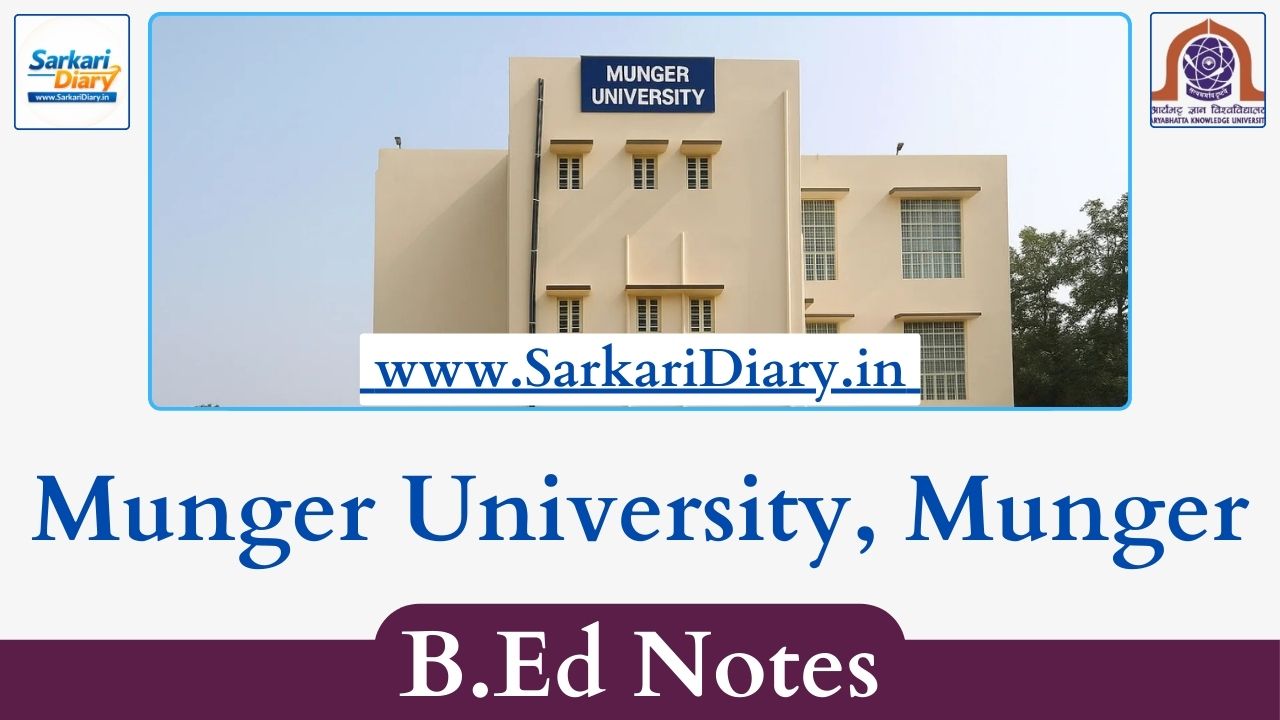 Munger University, Munger B.Ed Notes and Study Material PDFs